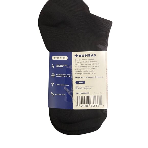 Bombas ankle Sock tech 5-Pack Black size Small honeycomb blister tab performance - Picture 3 of 6